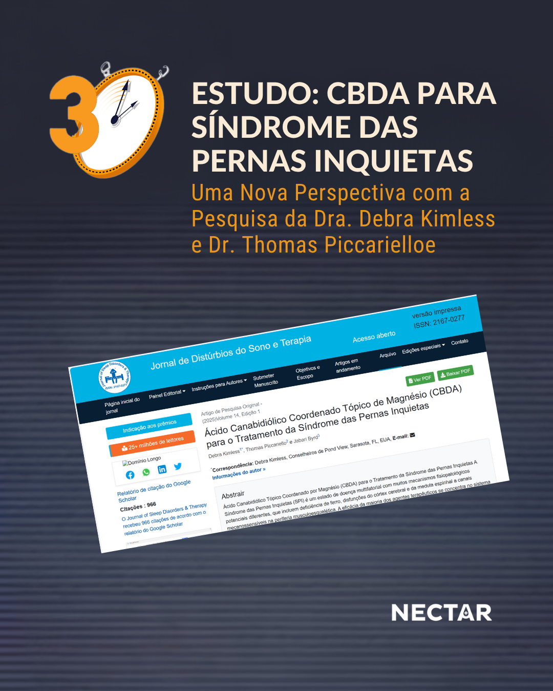 Pesquisa sobre CBDA para Síndrome das Pernas Inquietas